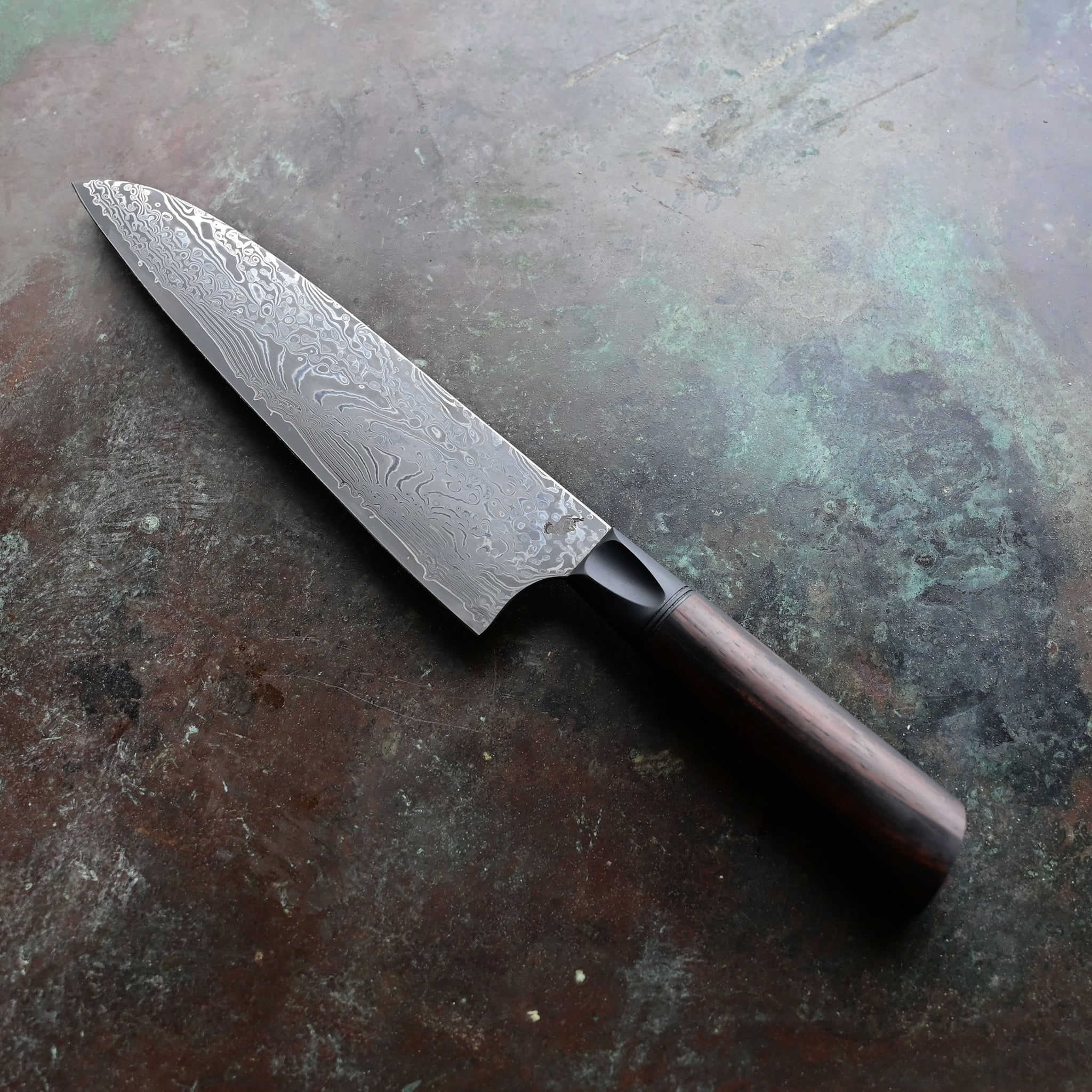 Turkish Walnut Damascus Santoku