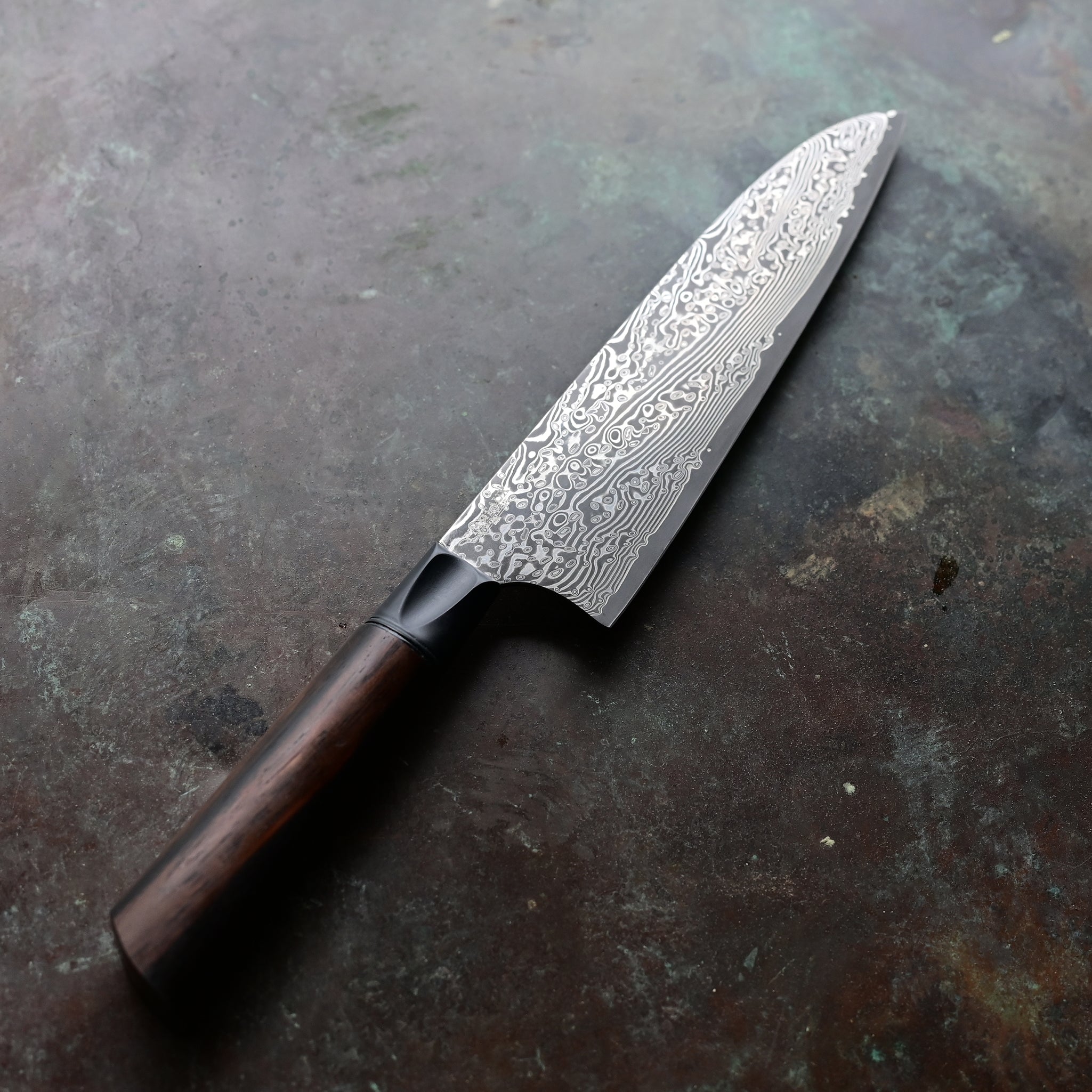 Turkish Walnut Damascus Santoku