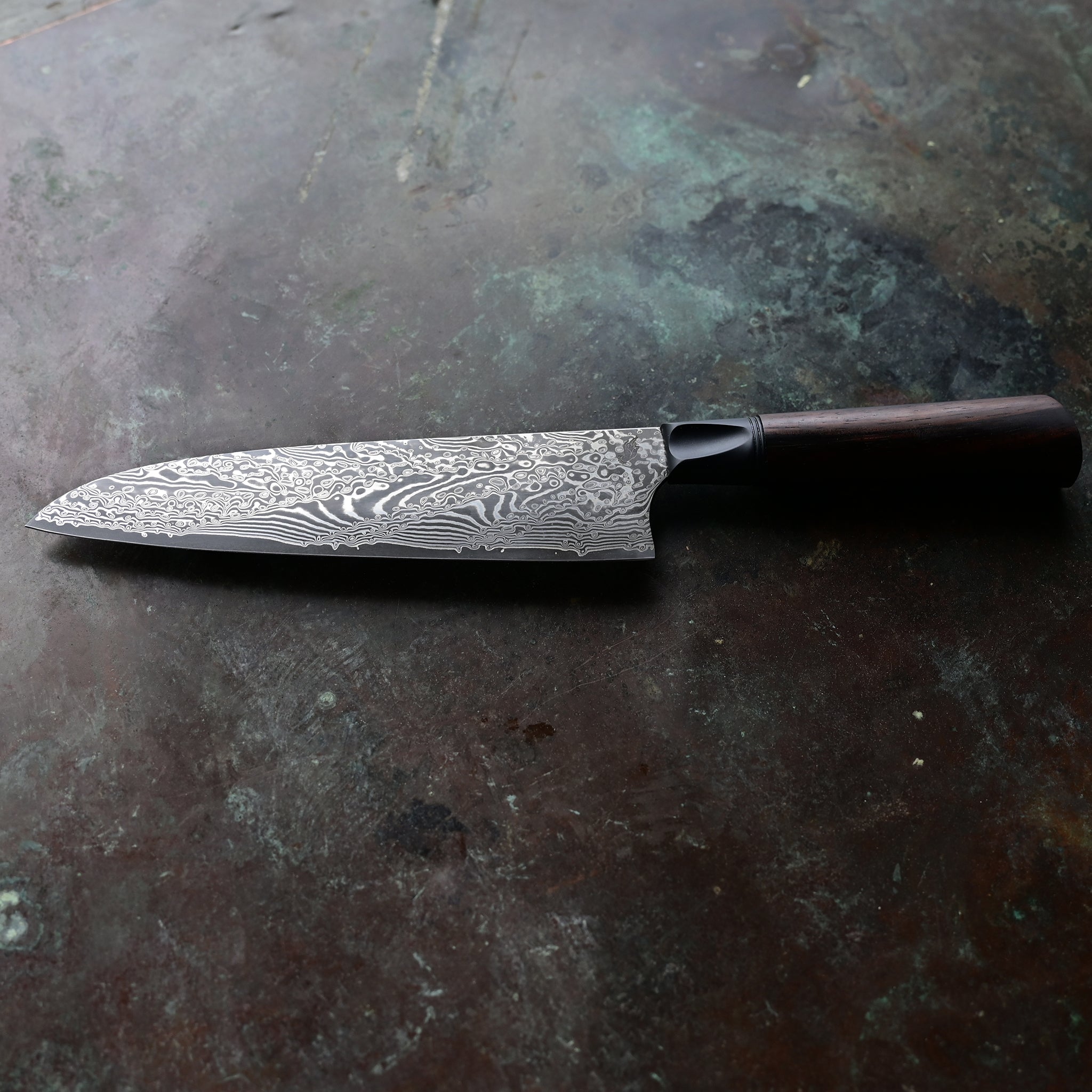 Turkish Walnut Damascus Santoku