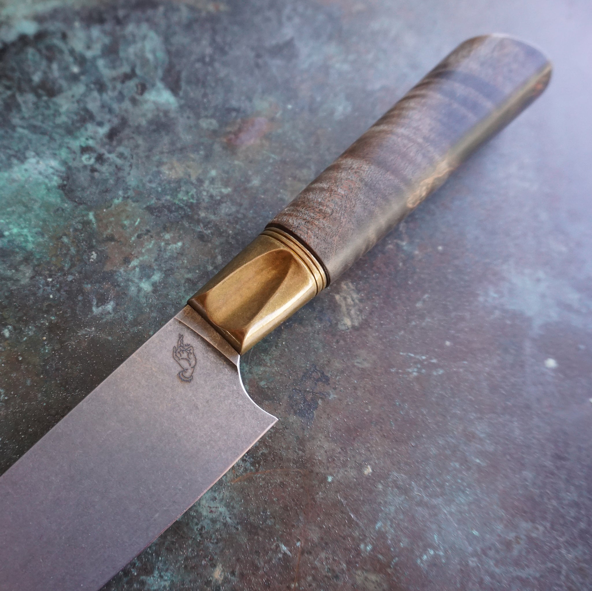 Black Maple Petty Knife with Natural Bronze
