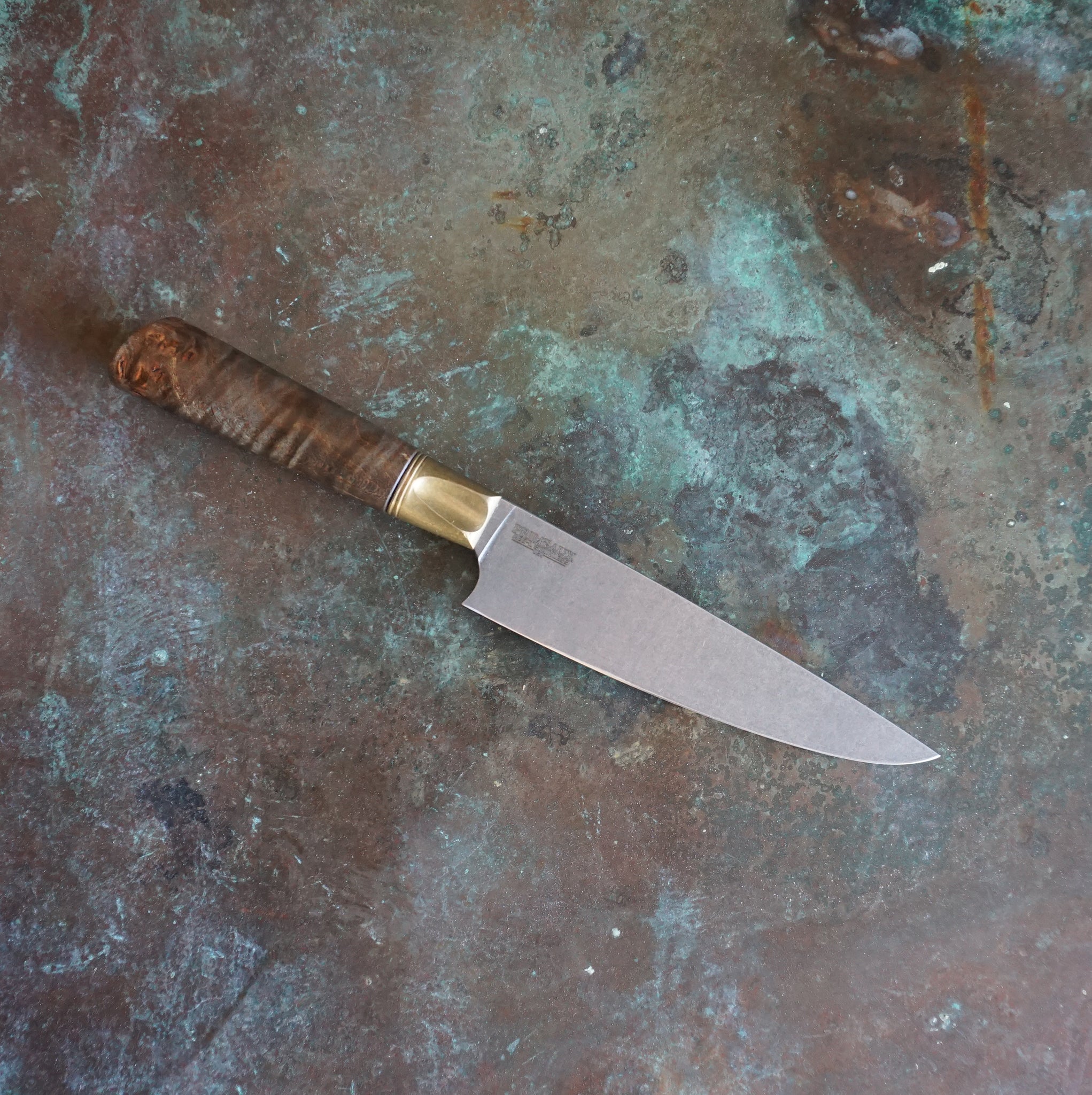 Black Maple Petty Knife with Natural Bronze