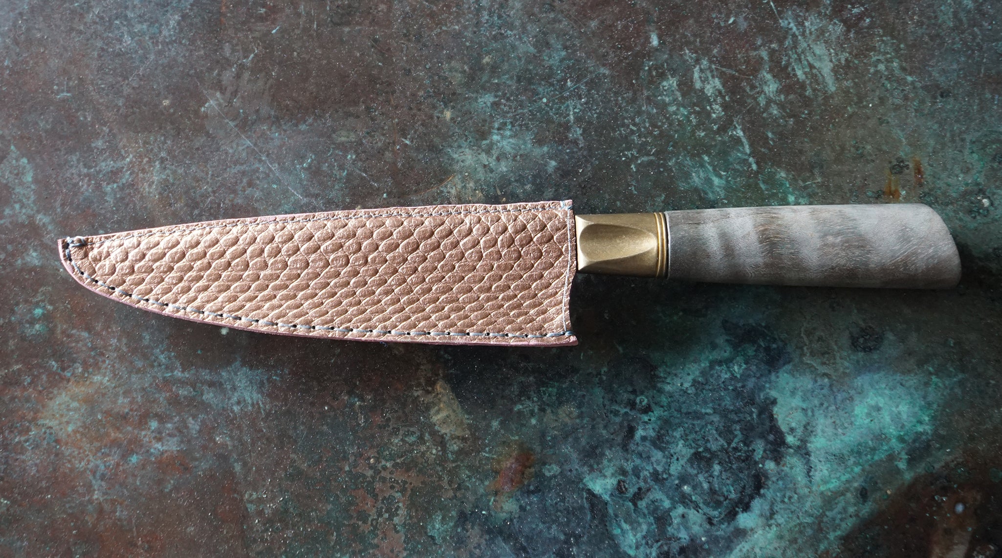 Leather Petty Knife Saya in Mermaid Dream