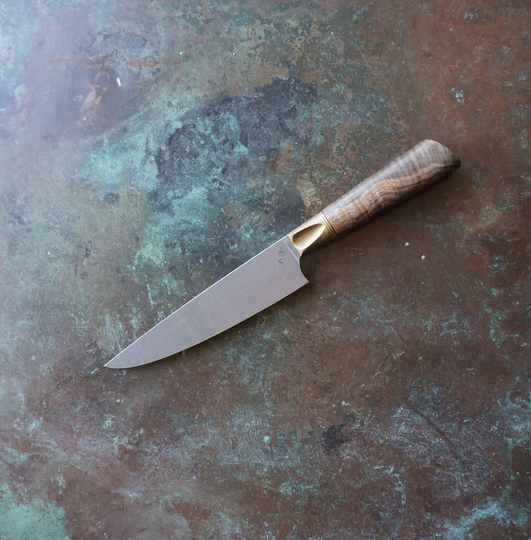 Zebra Maple Petty Knife with Natural Bronze