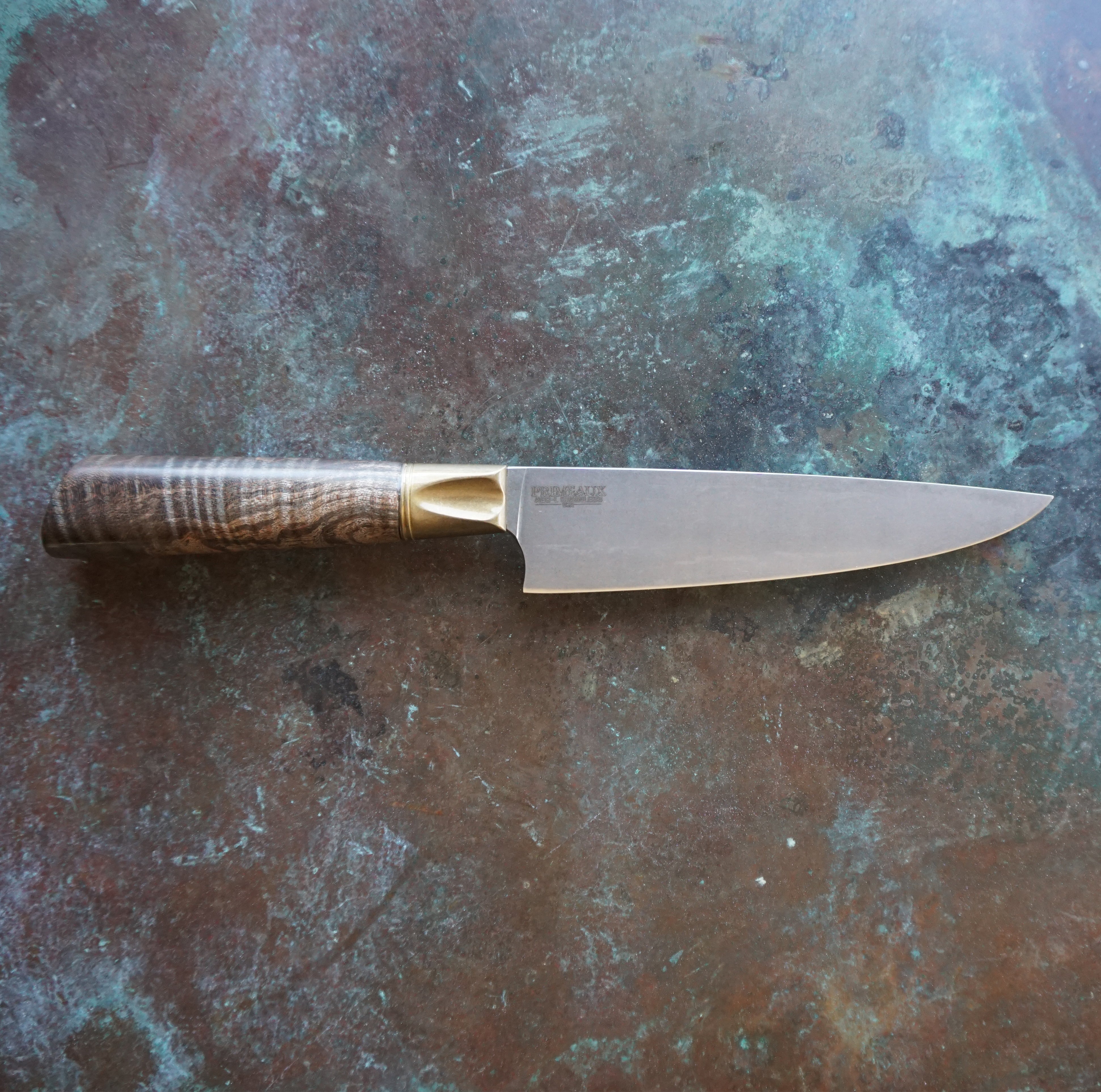 Zebra Maple Petty Knife with Natural Bronze