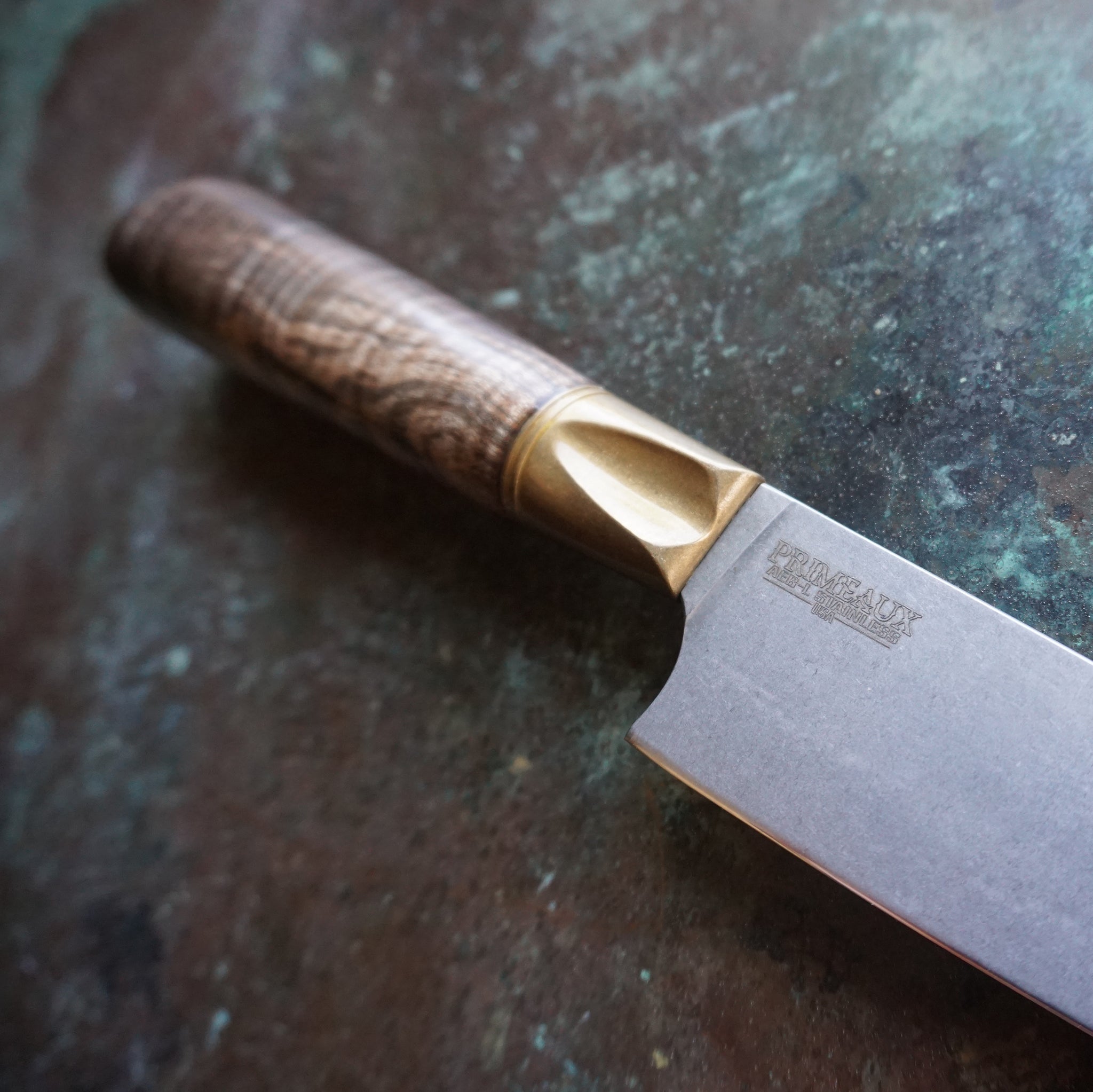 Zebra Maple Petty Knife with Natural Bronze