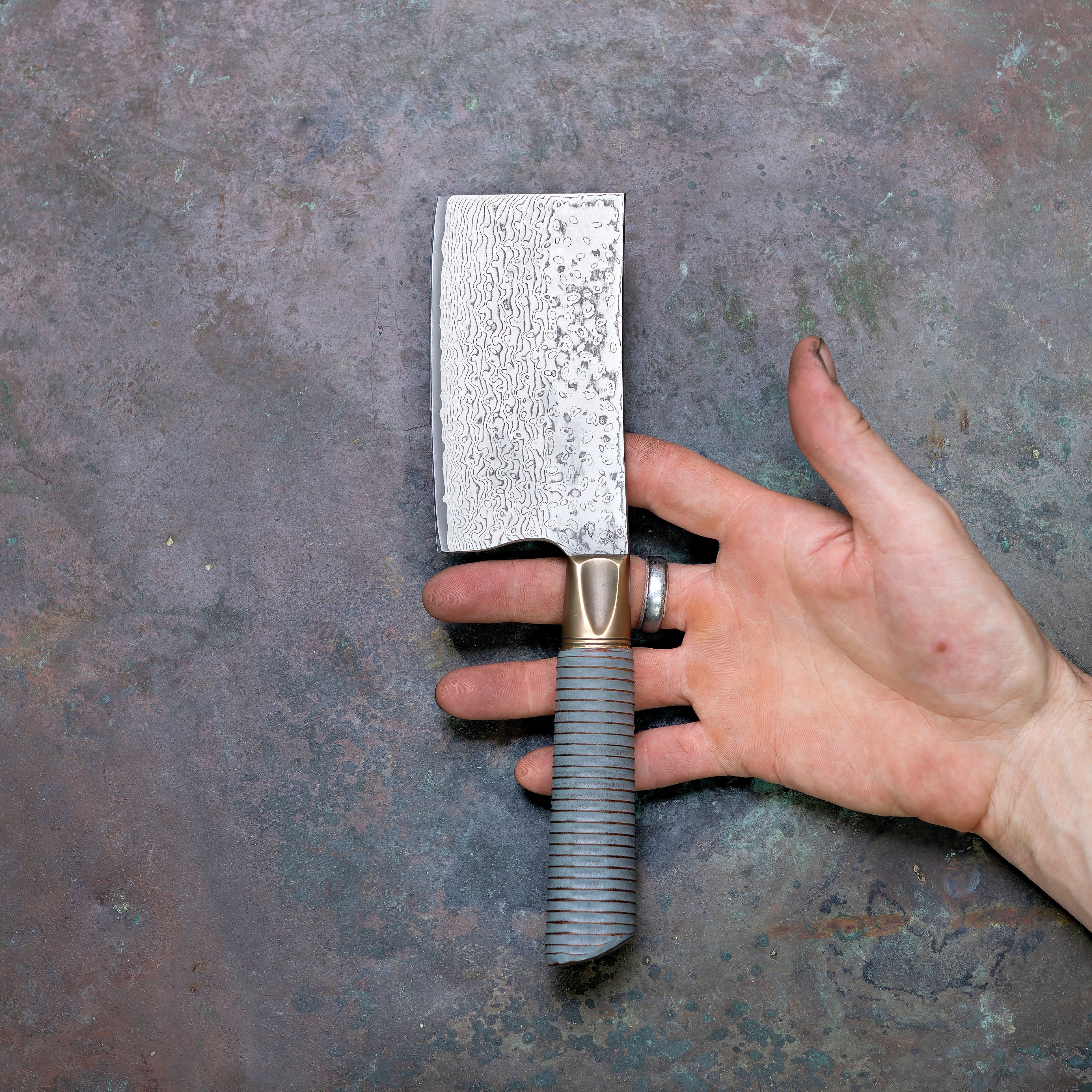 Farmhouse Ripple Mini-Cleaver in Damascus