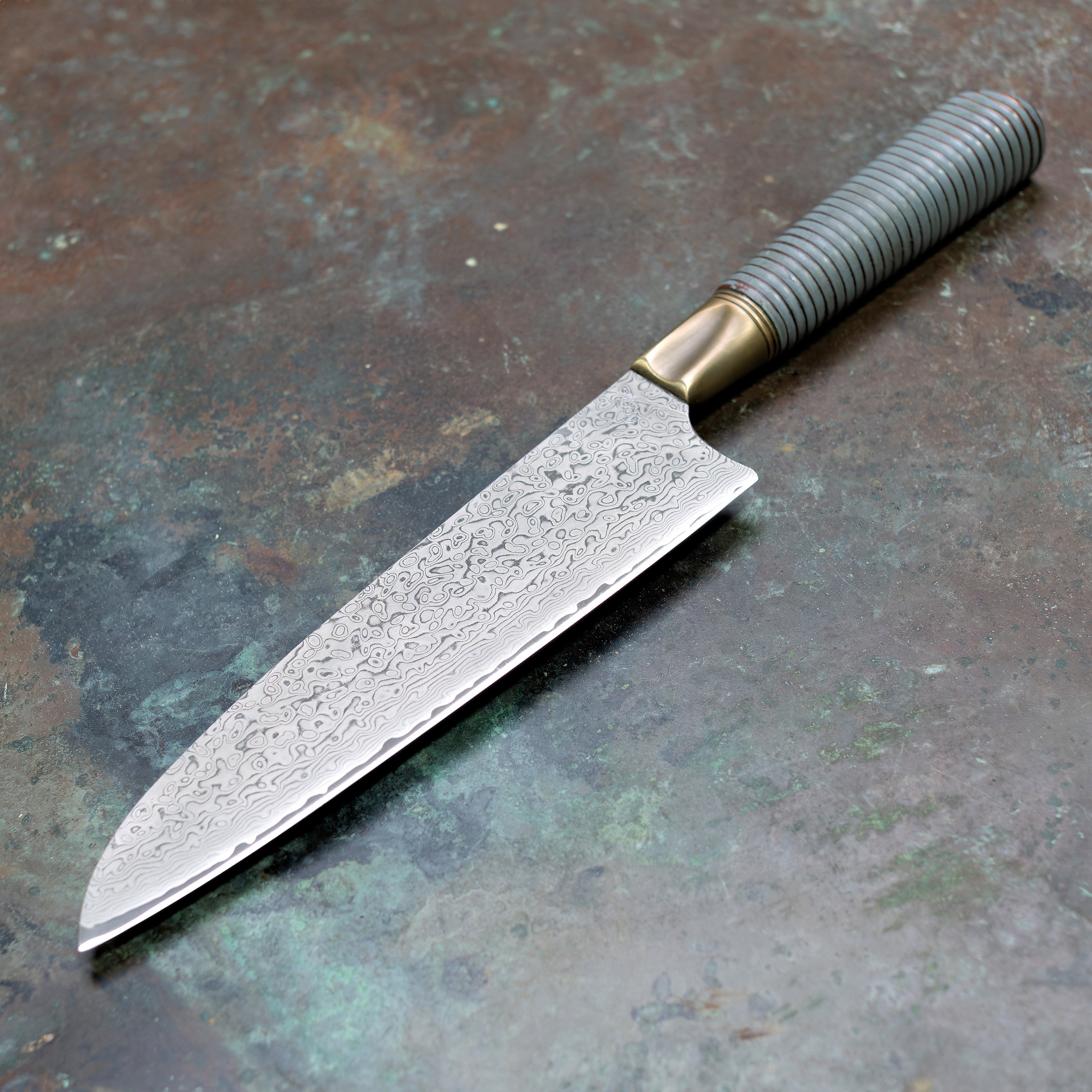 Farmhouse Ripple Santoku in Damascus