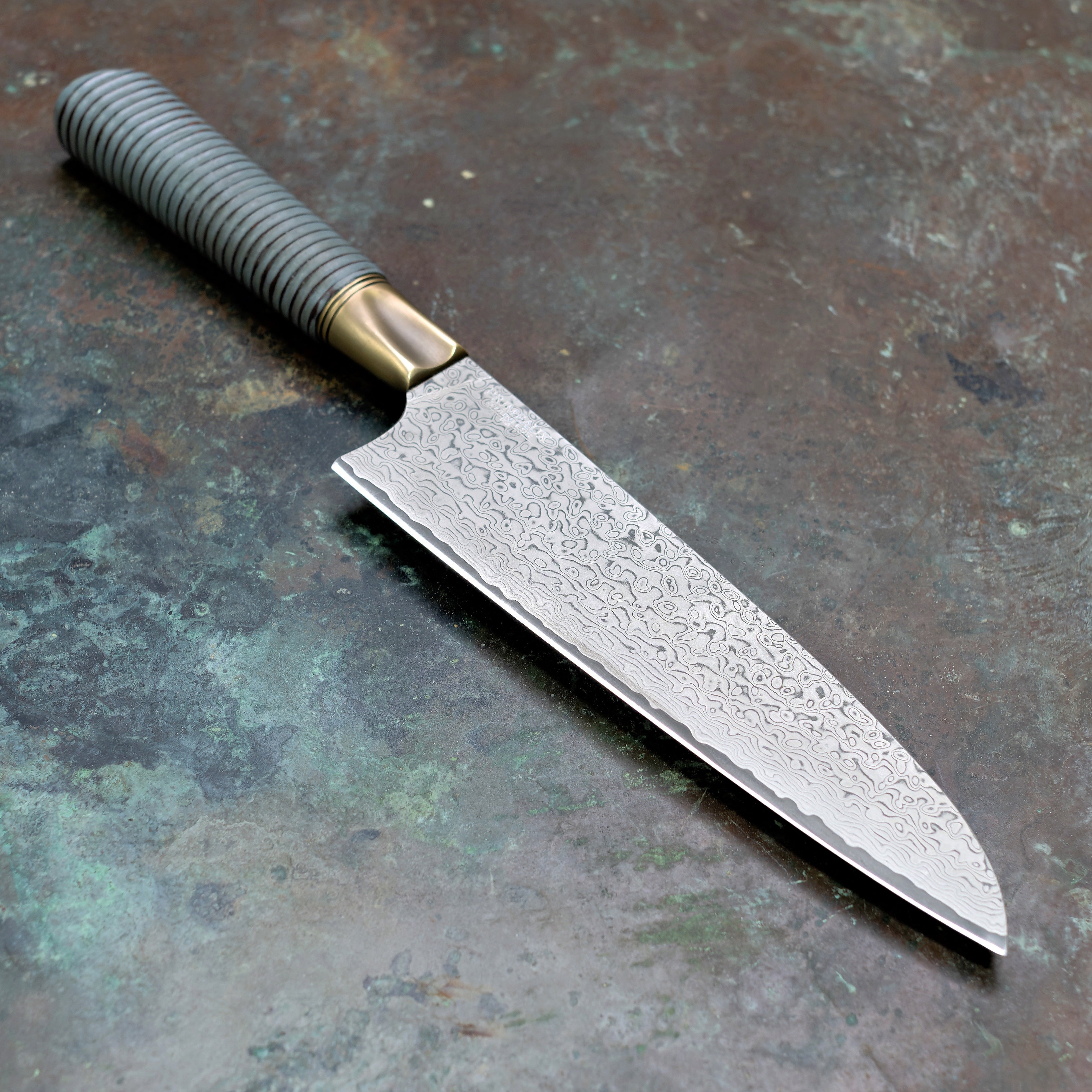 Farmhouse Ripple Santoku in Damascus