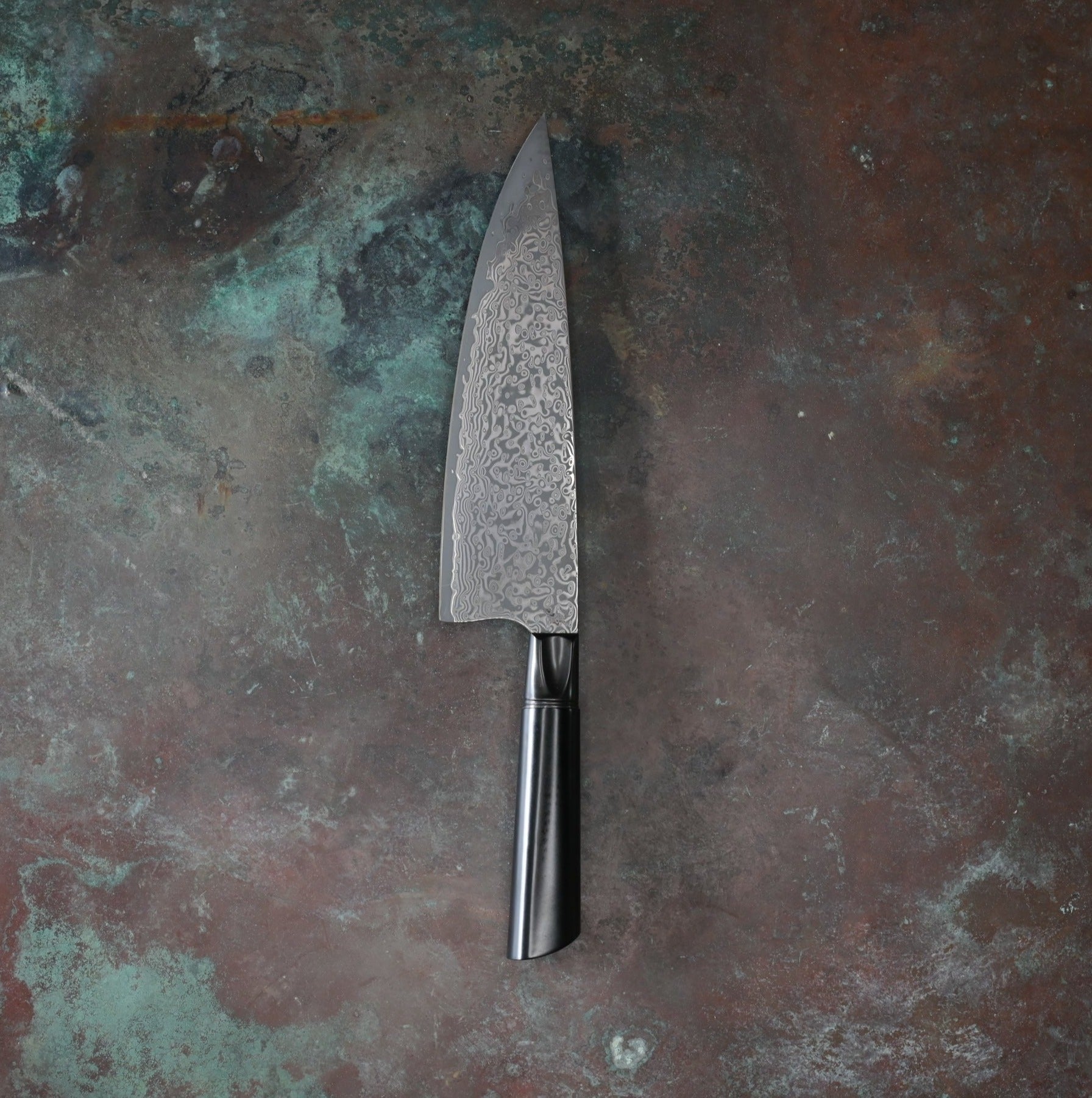 Damascus Chef in Black Anodized