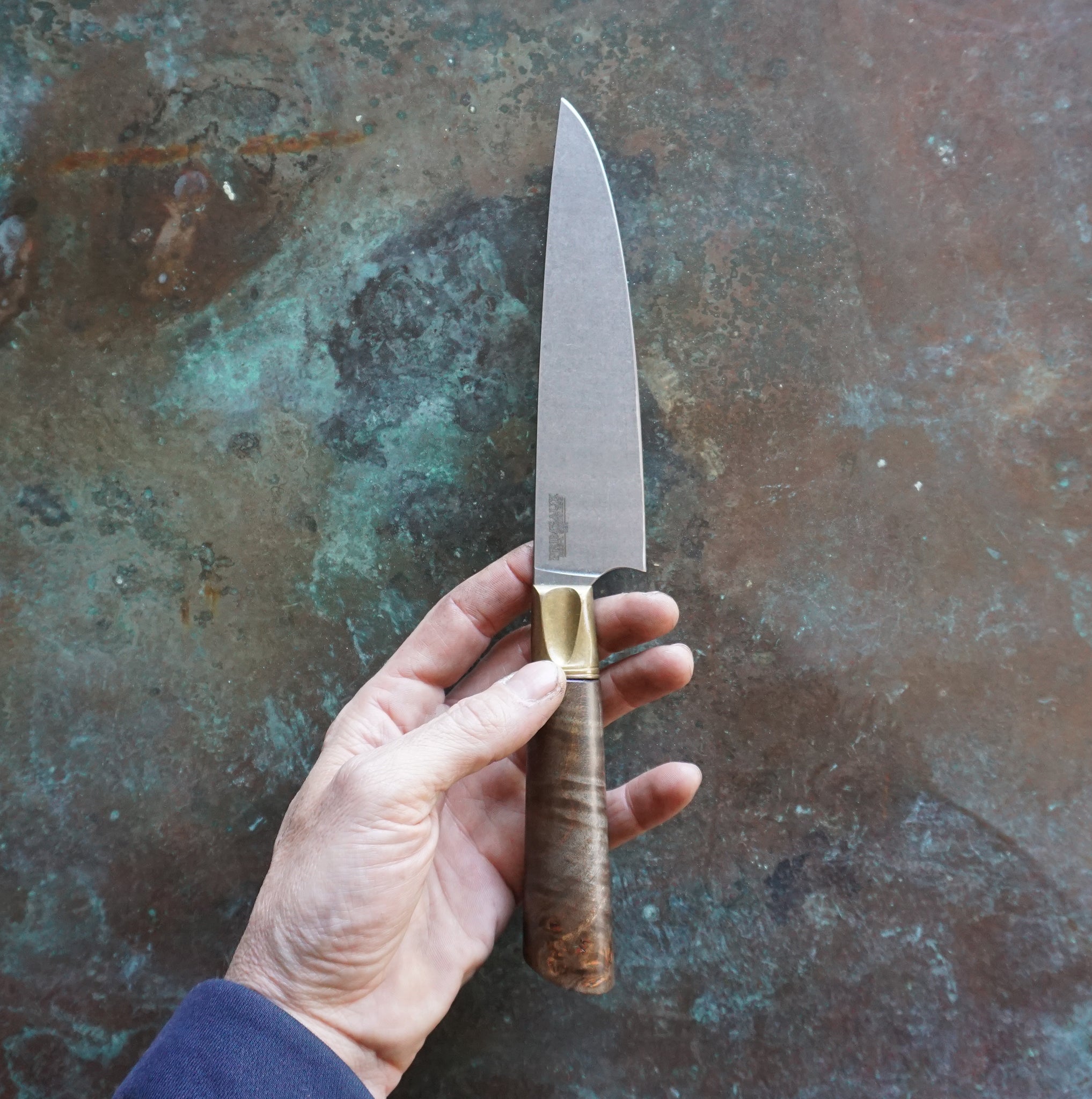 Black Maple Petty Knife with Natural Bronze