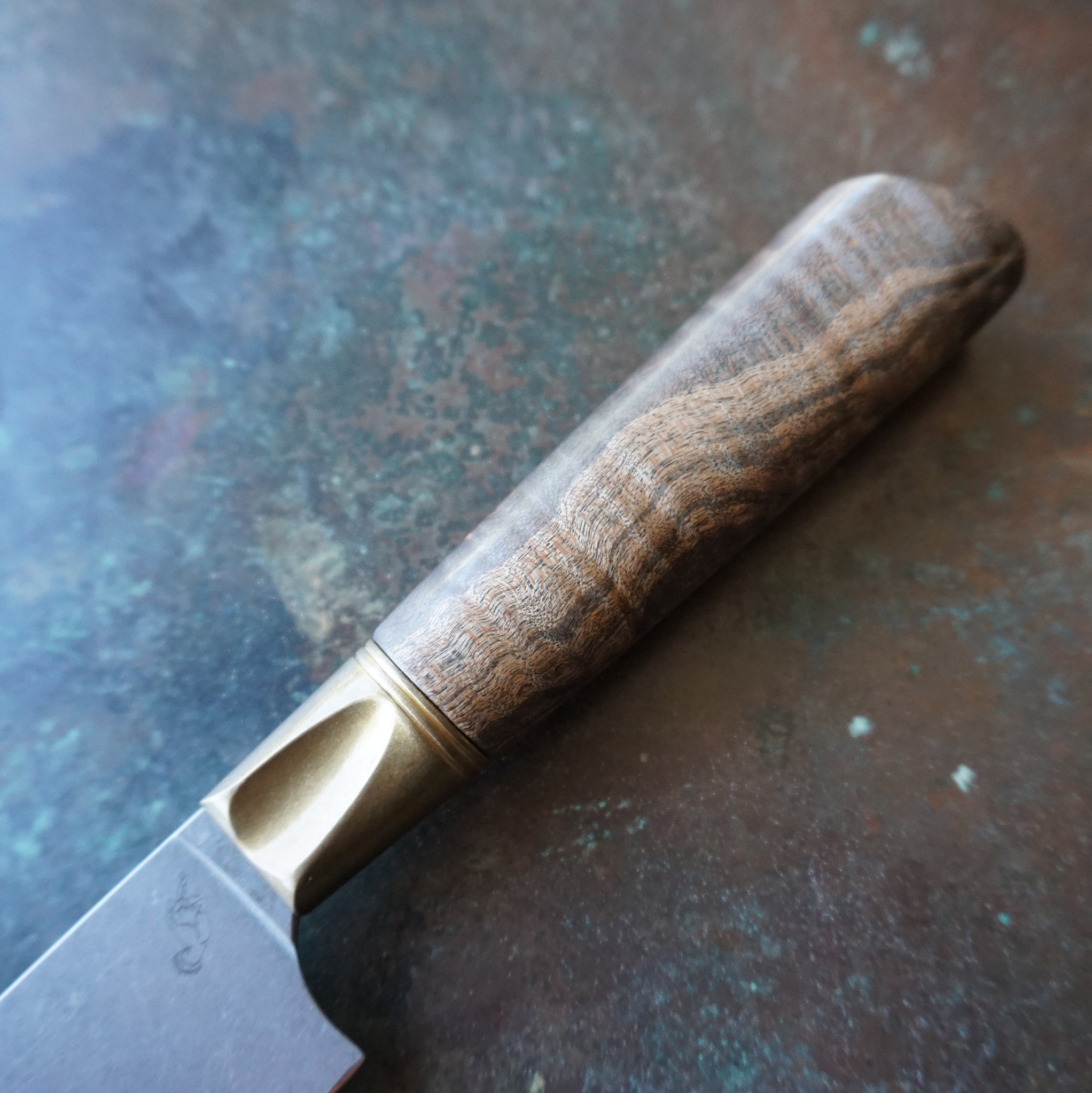 Zebra Maple Petty Knife with Natural Bronze