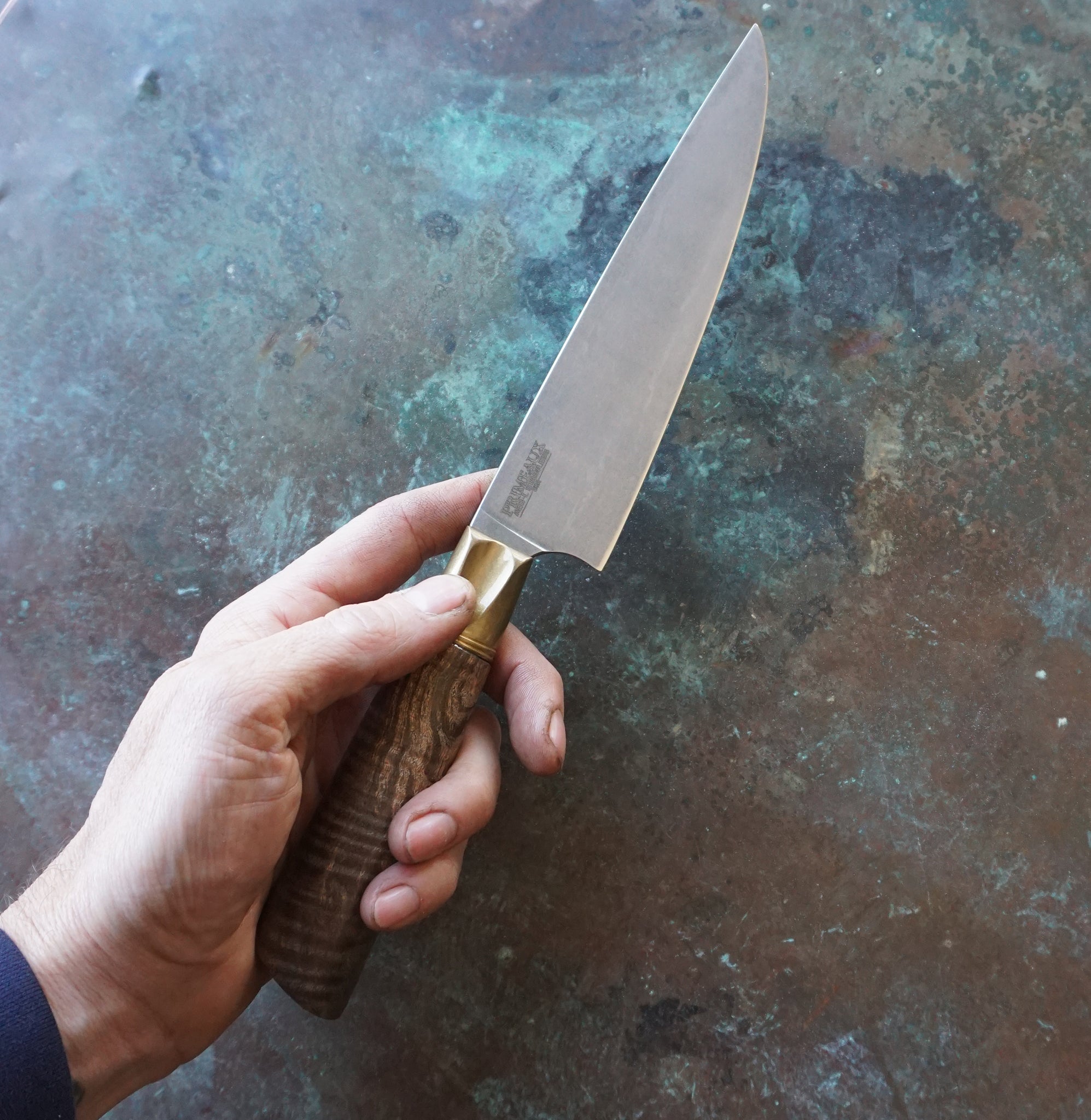 Zebra Maple Petty Knife with Natural Bronze